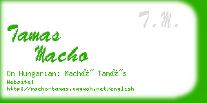 tamas macho business card